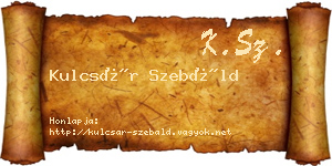 Kulcsár Szebáld névjegykártya
